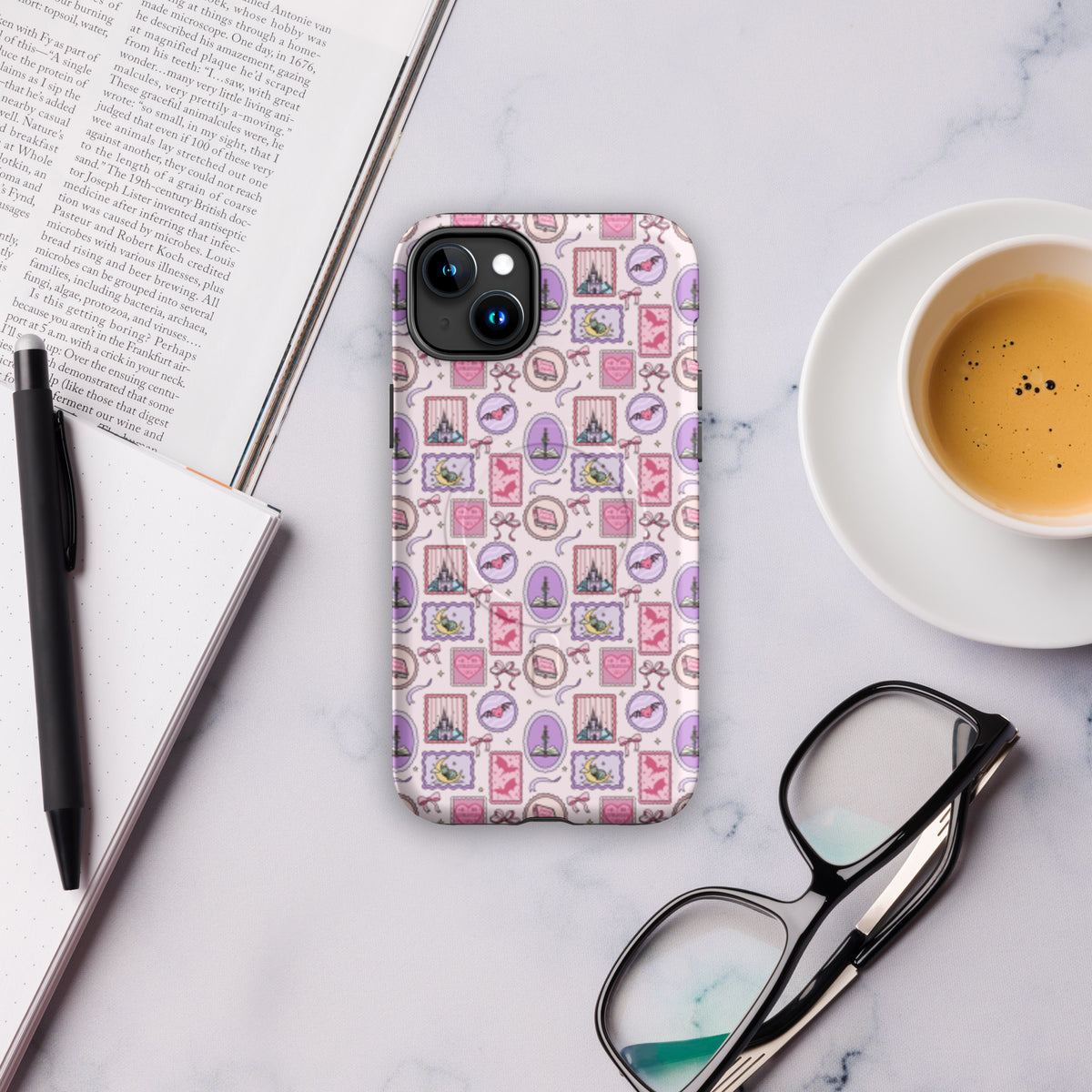 Dark Romance Coquette MagSafe Tough Case | Pink Gothic Castle Bat Bow iPhone Case - Spinsterly Co