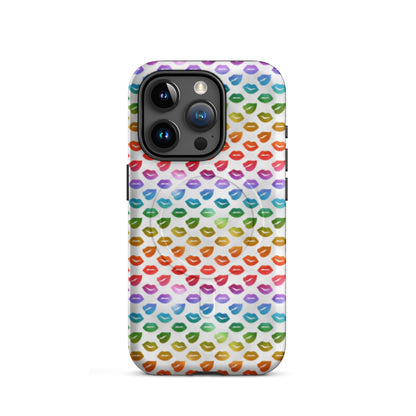 Rainbow Lips MagSafe Tough Case | Colorful Kiss Print iPhone Case - Spinsterly Co