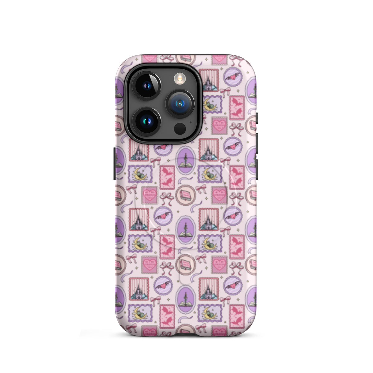 Dark Romance Coquette MagSafe Tough Case | Pink Gothic Castle Bat Bow iPhone Case - Spinsterly Co