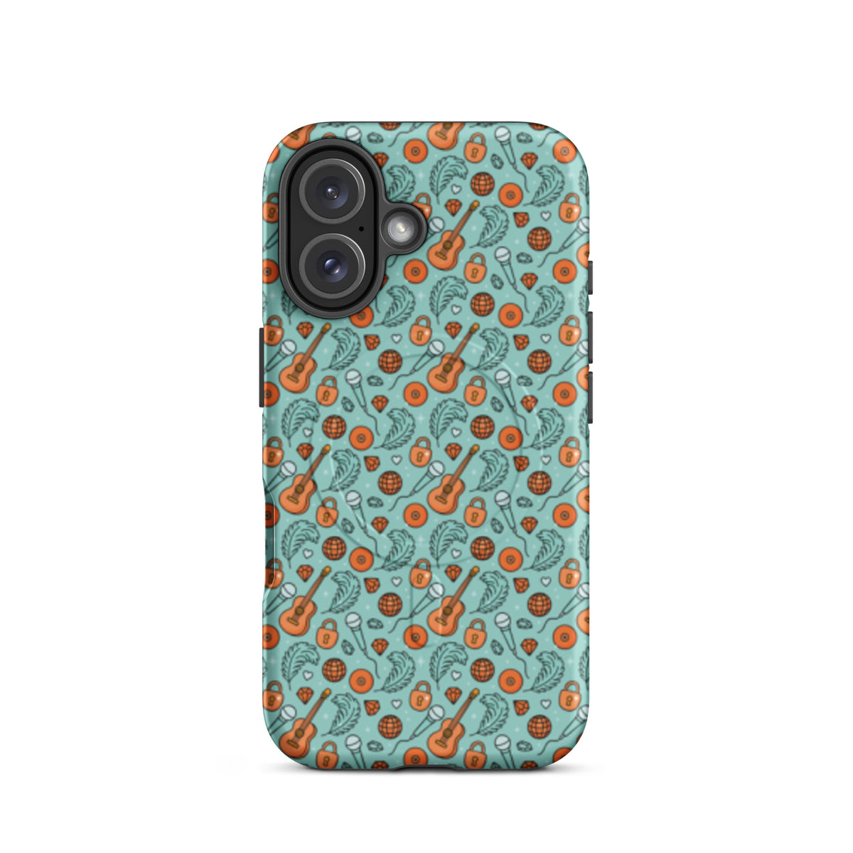 Music-Inspired MagSafe Tough iPhone Case | Retro Disco Guitar Design - Spinsterly Co