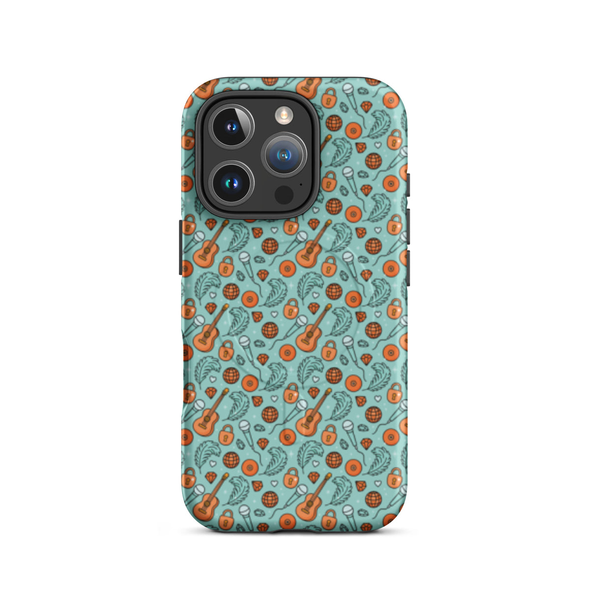 Music-Inspired MagSafe Tough iPhone Case | Retro Disco Guitar Design - Spinsterly Co