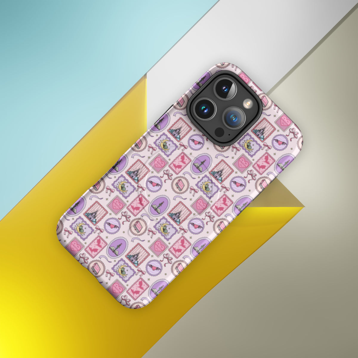 Dark Romance Coquette MagSafe Tough Case | Pink Gothic Castle Bat Bow iPhone Case - Spinsterly Co