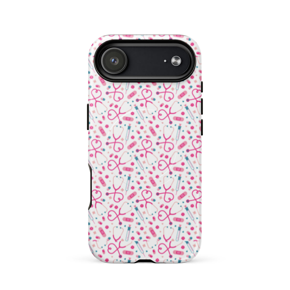 Kawaii Nurse MagSafe Tough iPhone Case | Cute Medical Pattern Phone Case for Nurses - Spinsterly Co