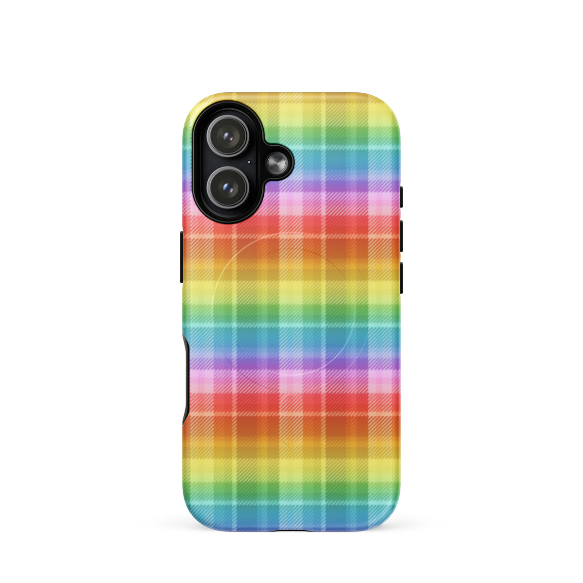 Rainbow Plaid MagSafe Tough Case | Colorful Tartan iPhone Case - Spinsterly Co