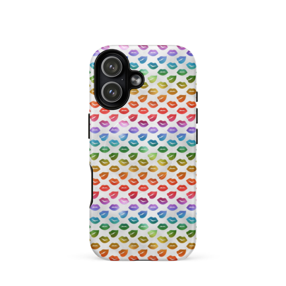 Rainbow Lips MagSafe Tough Case | Colorful Kiss Print iPhone Case - Spinsterly Co