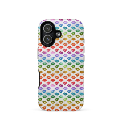 Rainbow Lips MagSafe Tough Case | Colorful Kiss Print iPhone Case - Spinsterly Co