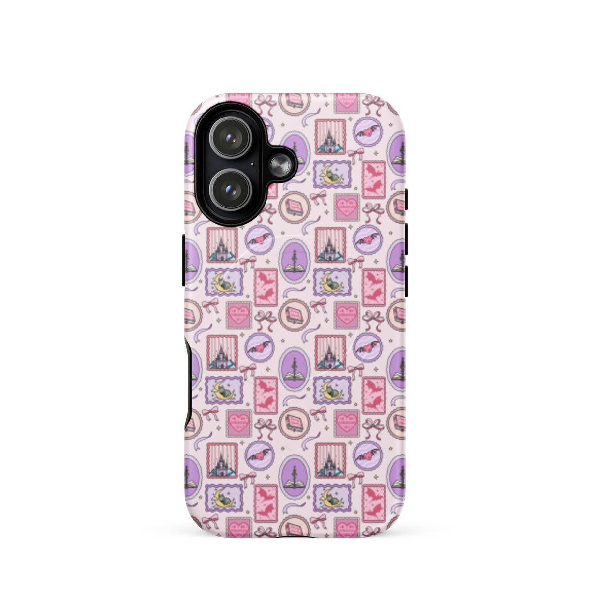 Dark Romance Coquette MagSafe Tough Case | Pink Gothic Castle Bat Bow iPhone Case - Spinsterly Co