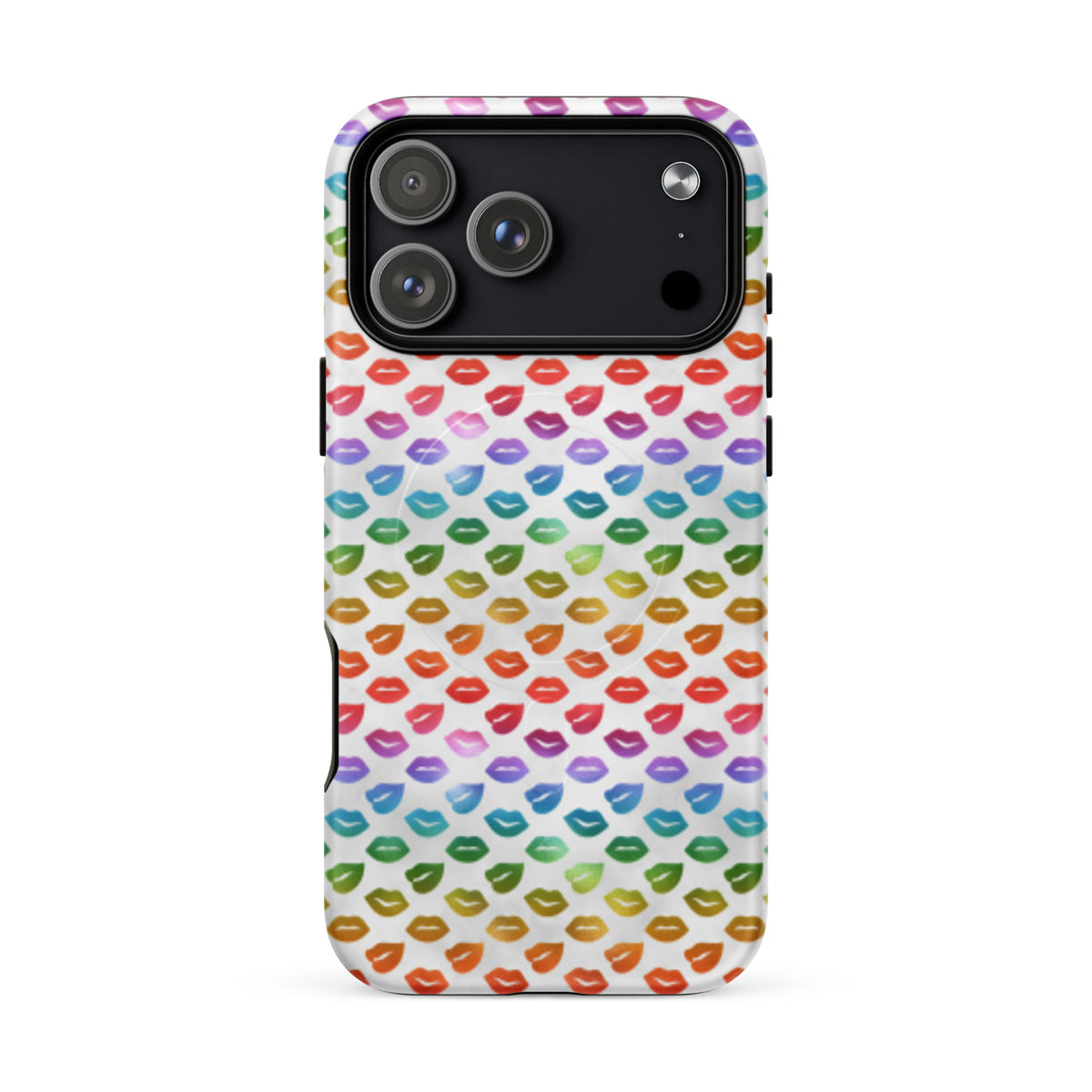 Rainbow Lips MagSafe Tough Case | Colorful Kiss Print iPhone Case - Spinsterly Co