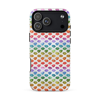 Rainbow Lips MagSafe Tough Case | Colorful Kiss Print iPhone Case - Spinsterly Co