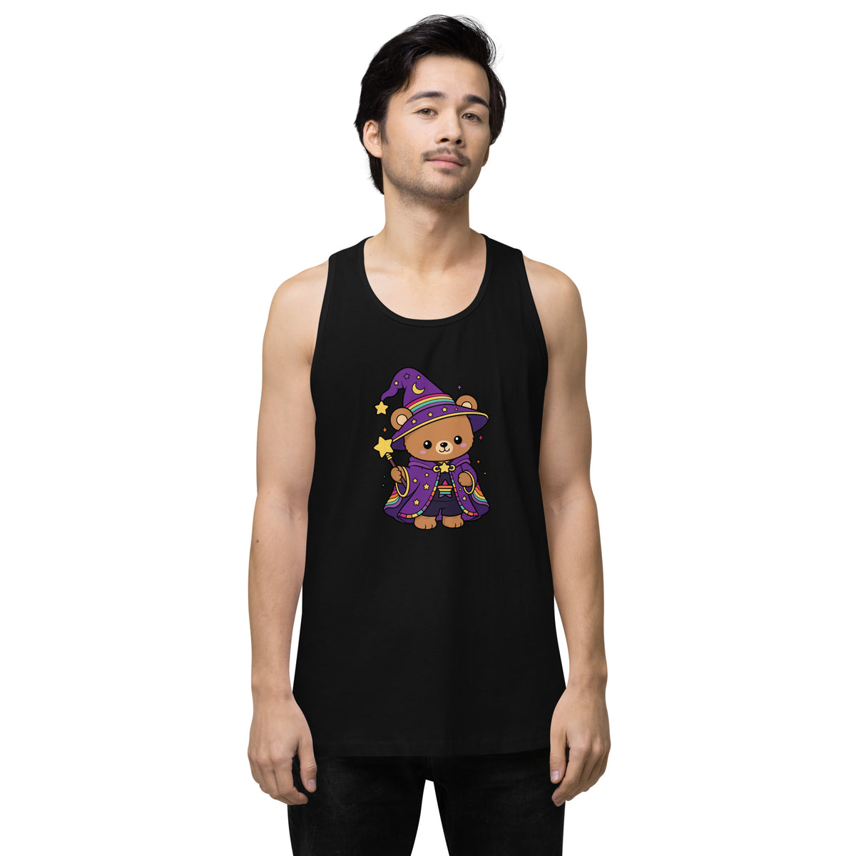 Wizard Bear Pride Tank Top | Kawaii LGBTQ Rainbow Wizard Graphic Tank - Spinsterly Co