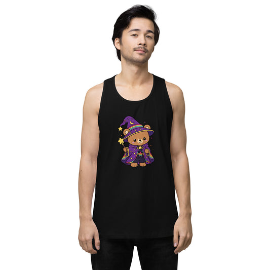 Wizard Bear Pride Tank Top | Kawaii LGBTQ Rainbow Wizard Graphic Tank - Spinsterly Co