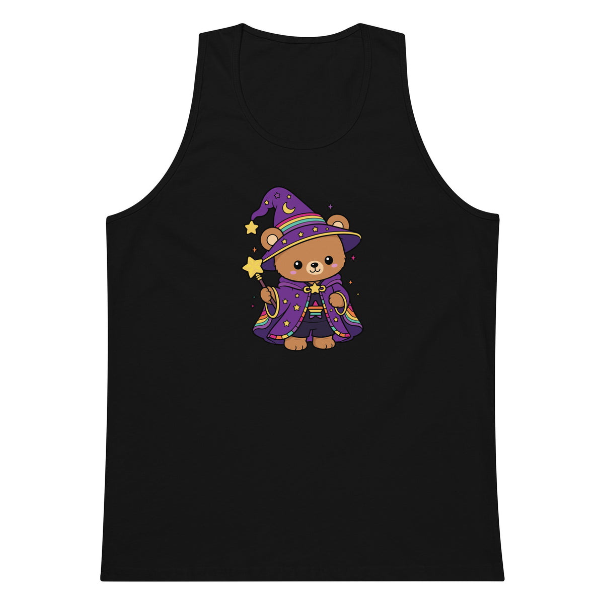 Wizard Bear Pride Tank Top | Kawaii LGBTQ Rainbow Wizard Graphic Tank - Spinsterly Co