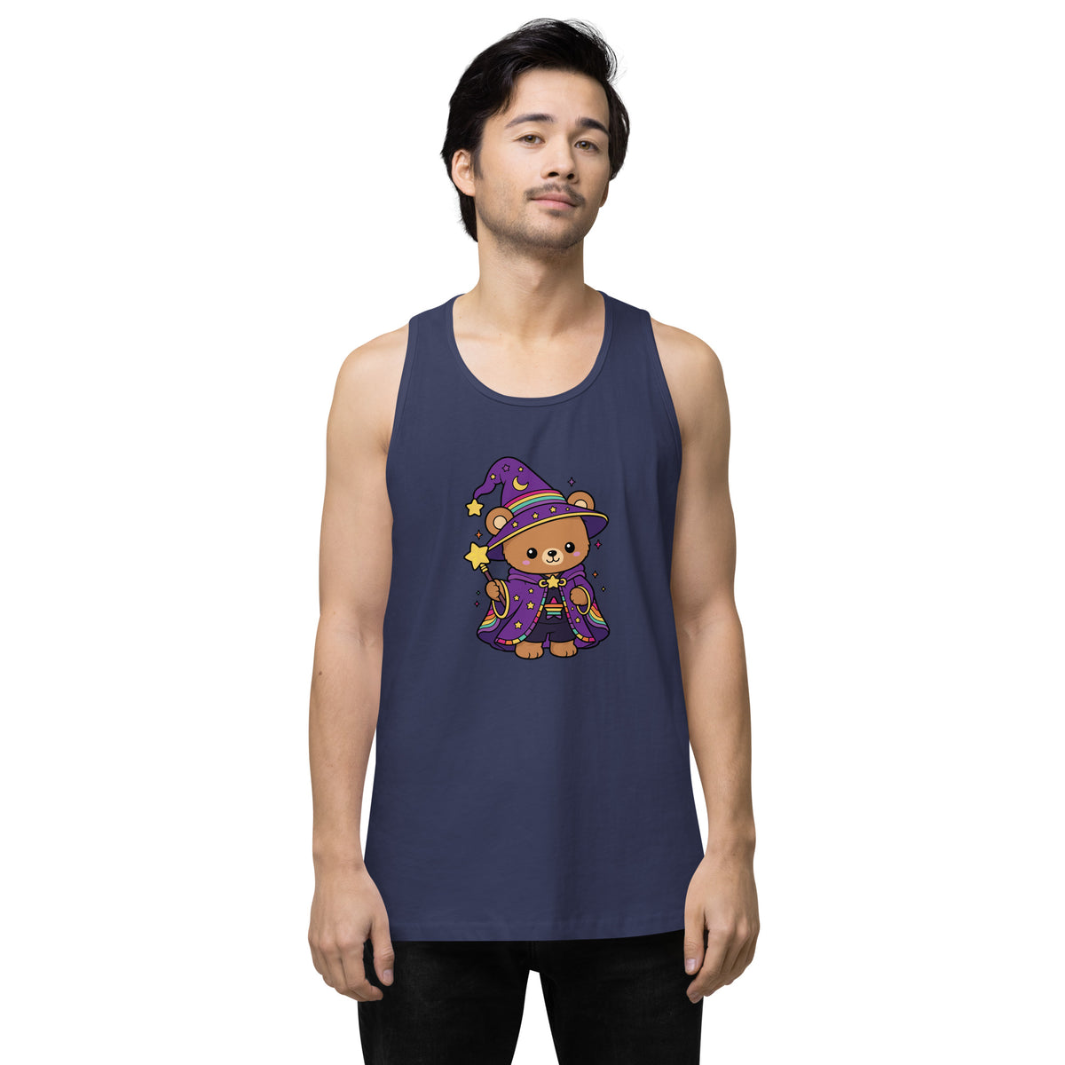 Wizard Bear Pride Tank Top | Kawaii LGBTQ Rainbow Wizard Graphic Tank - Spinsterly Co