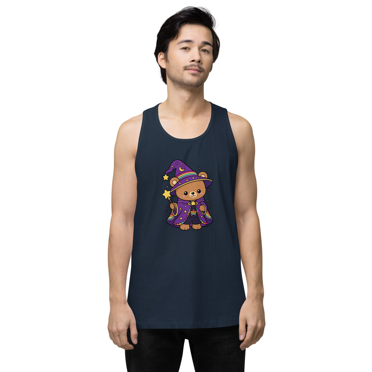 Wizard Bear Pride Tank Top | Kawaii LGBTQ Rainbow Wizard Graphic Tank - Spinsterly Co