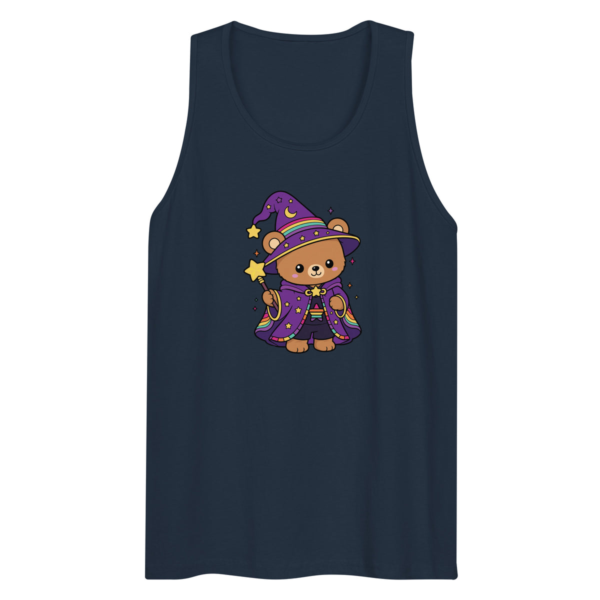 Wizard Bear Pride Tank Top | Kawaii LGBTQ Rainbow Wizard Graphic Tank - Spinsterly Co