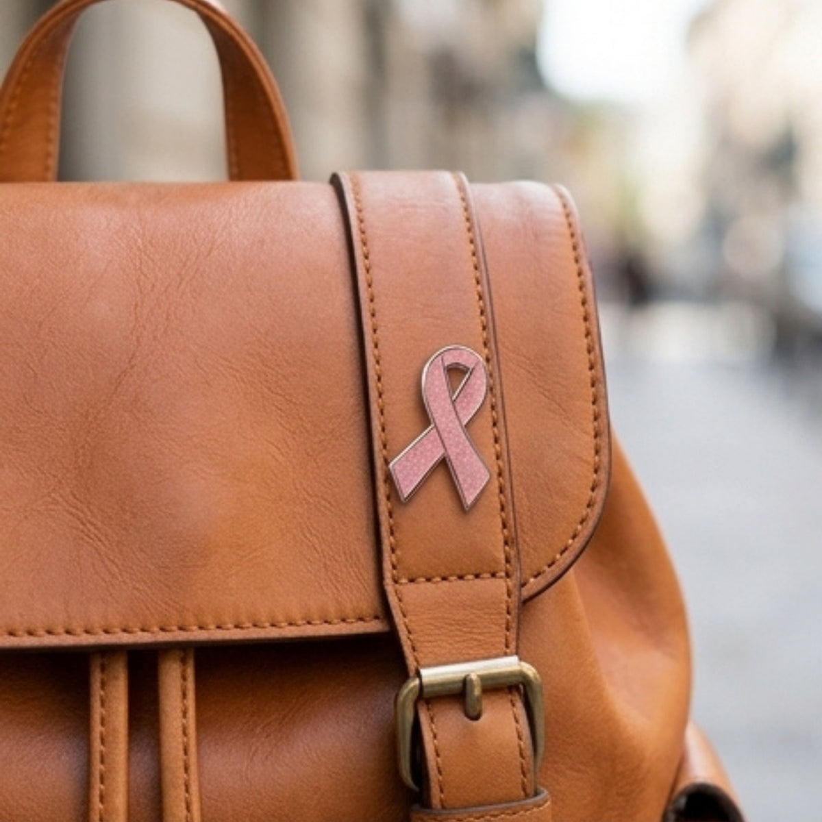 Pink Awareness Ribbon Pin | Hard Enamel Glitter Breast Cancer Pin - Spinsterly Co