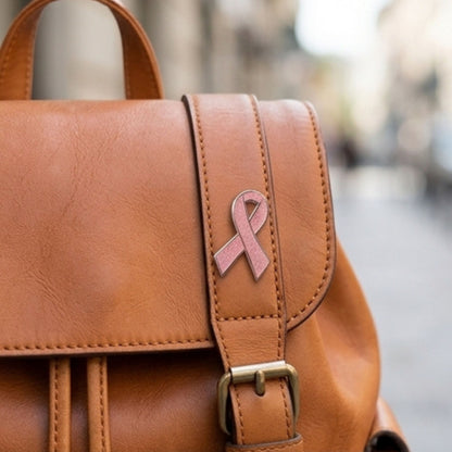 Pink Awareness Ribbon Pin | Hard Enamel Glitter Breast Cancer Pin - Spinsterly Co