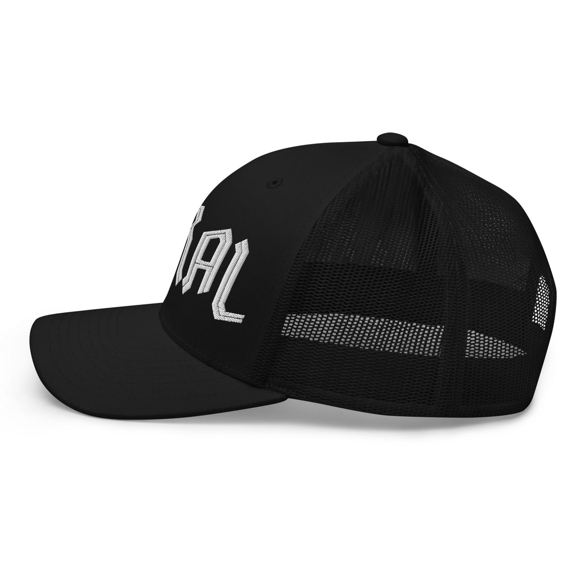Feral Embroidered Trucker Hat | Gothic Blackletter Statement Cap - Spinsterly Co