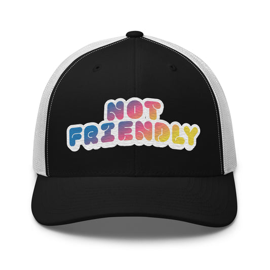 Not Friendly Trucker Hat | Funny Introvert Snapback Cap - Spinsterly Co