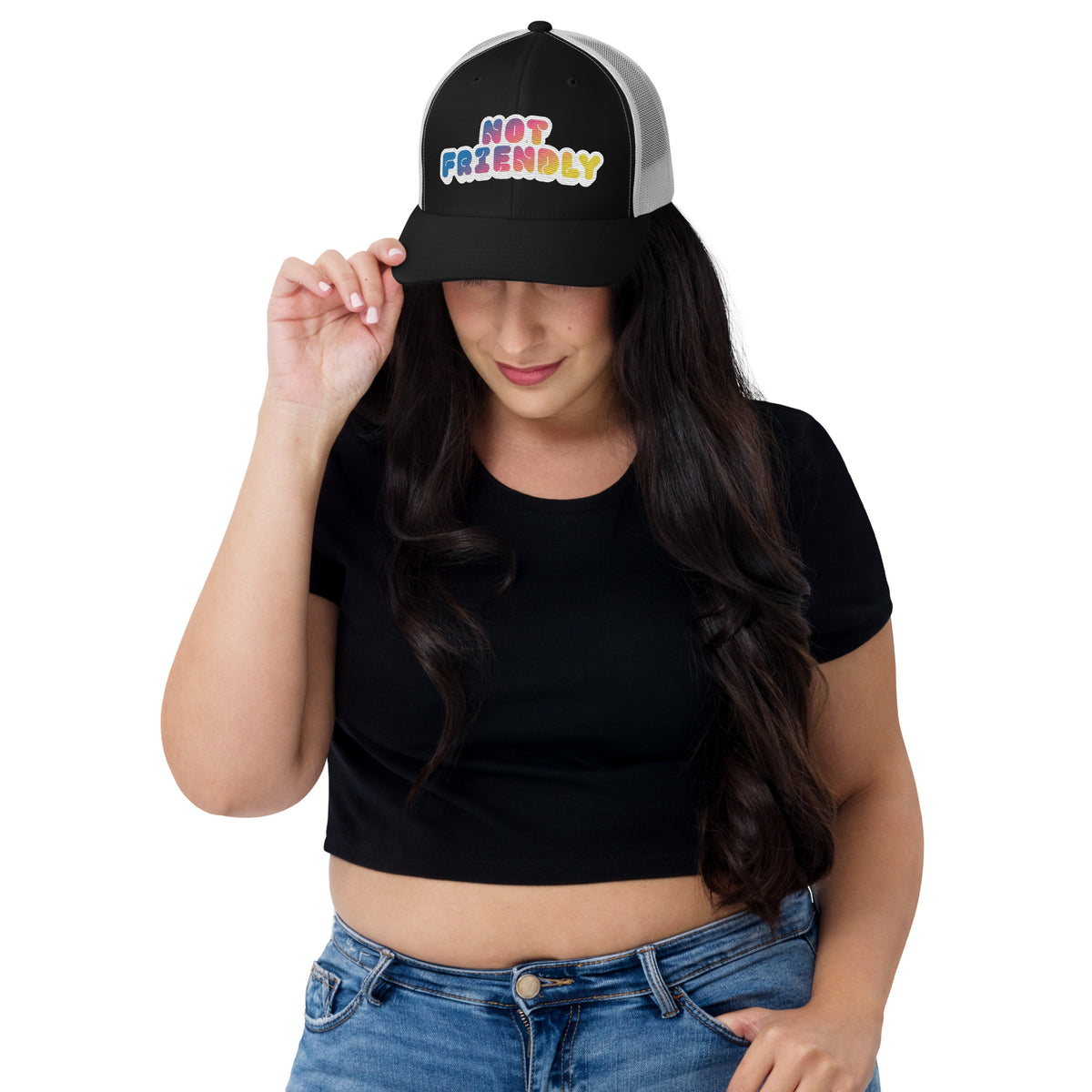 Not Friendly Trucker Hat | Funny Introvert Snapback Cap - Spinsterly Co