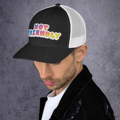 Not Friendly Trucker Hat | Funny Introvert Snapback Cap - Spinsterly Co
