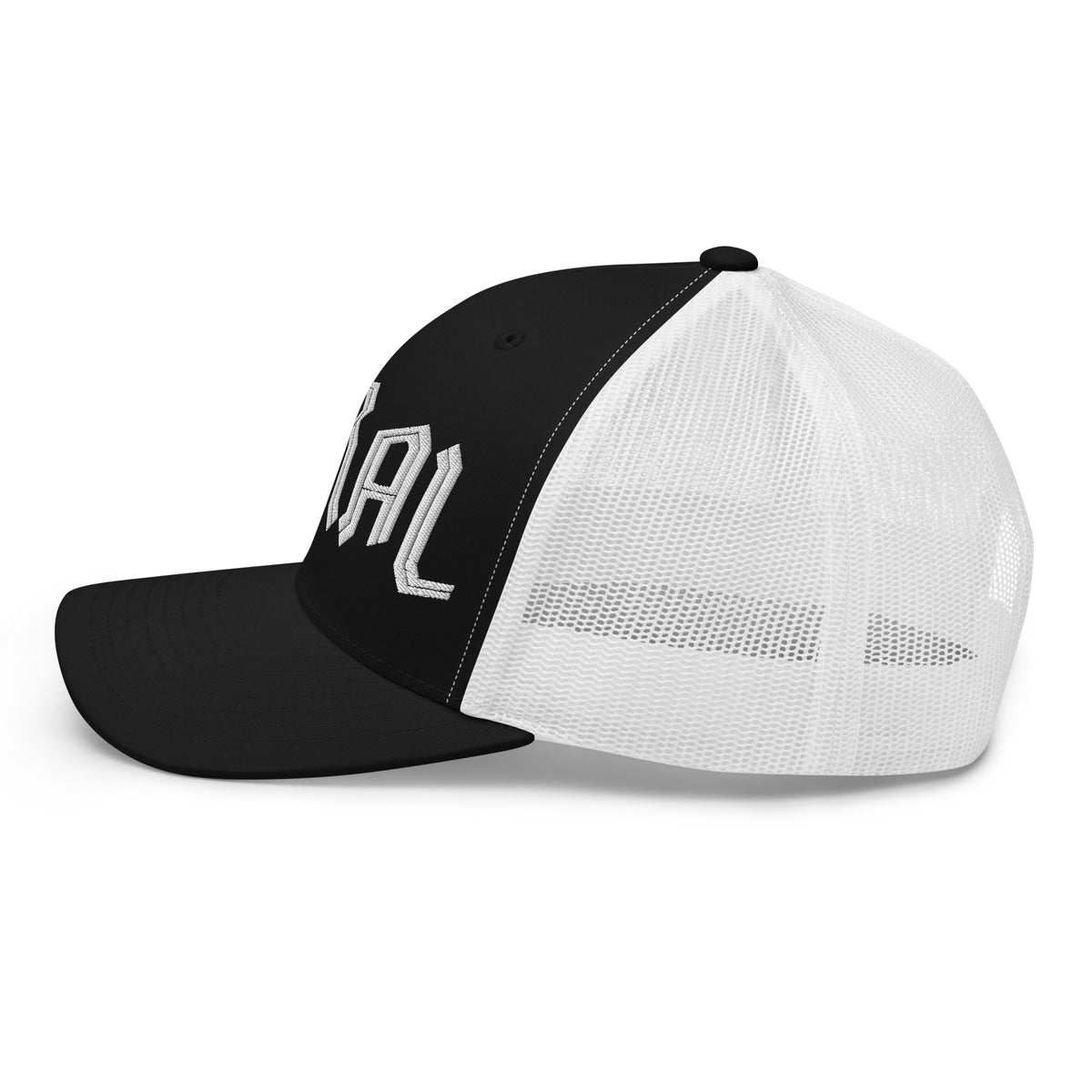 Feral Embroidered Trucker Hat | Gothic Blackletter Statement Cap - Spinsterly Co