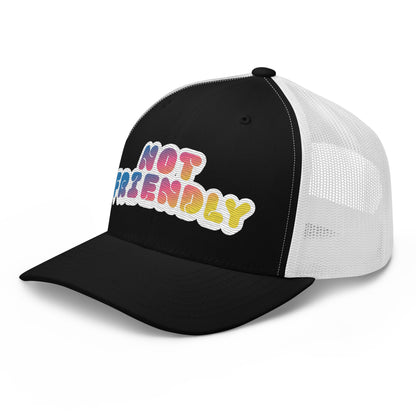 Not Friendly Trucker Hat | Funny Introvert Snapback Cap - Spinsterly Co
