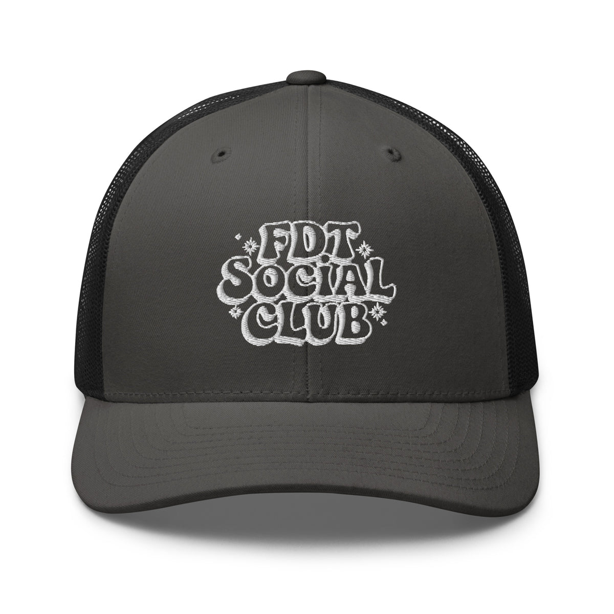 FDT Social Club Trucker Hat | Retro Groovy Embroidered Political Statement Cap | Spinsterly Co - Spinsterly Co