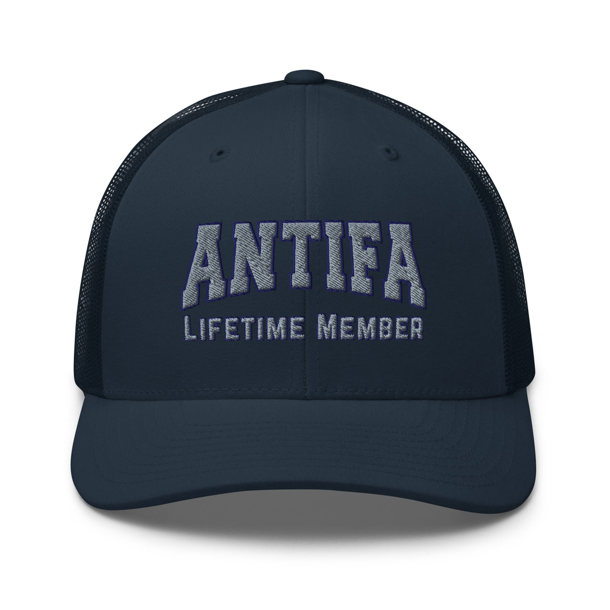 Antifa Lifetime Member Embroidered Trucker Hat | Anti-Fascist Statement Cap - Spinsterly Co