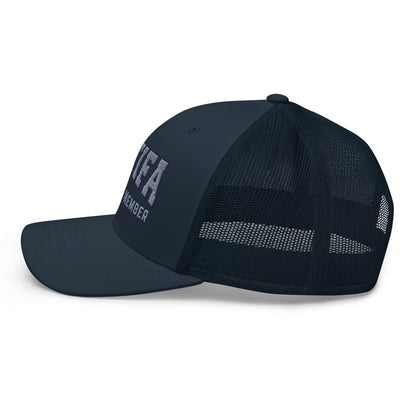 Antifa Lifetime Member Embroidered Trucker Hat | Anti-Fascist Statement Cap - Spinsterly Co