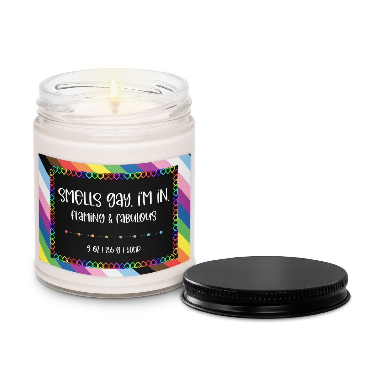 Flaming and Fabulous Pride Soy Candle | LGBTQ Rainbow Gift - Spinsterly Co
