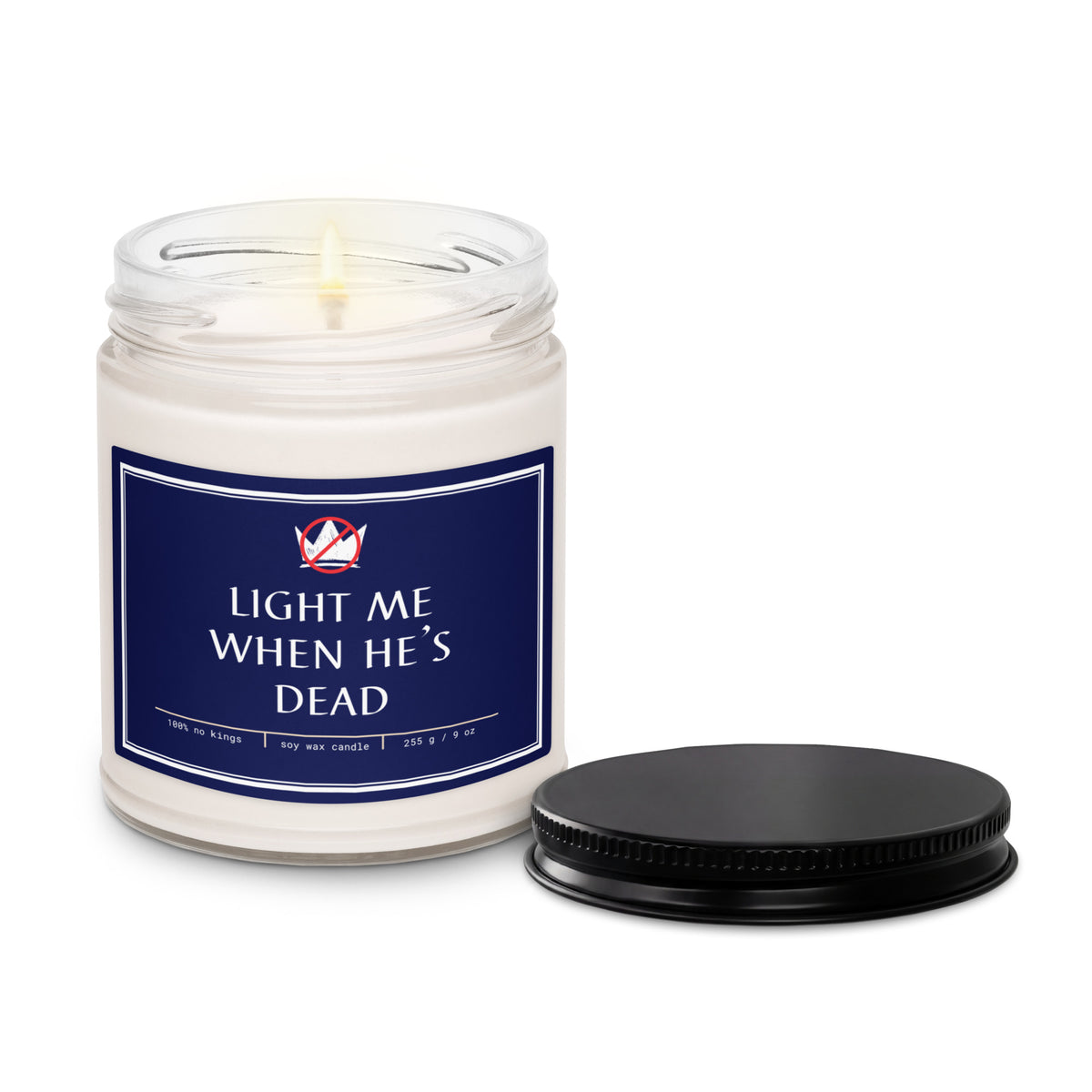 No Kings Scented Soy Candle | Anti-Trump Protest Candle - Spinsterly Co