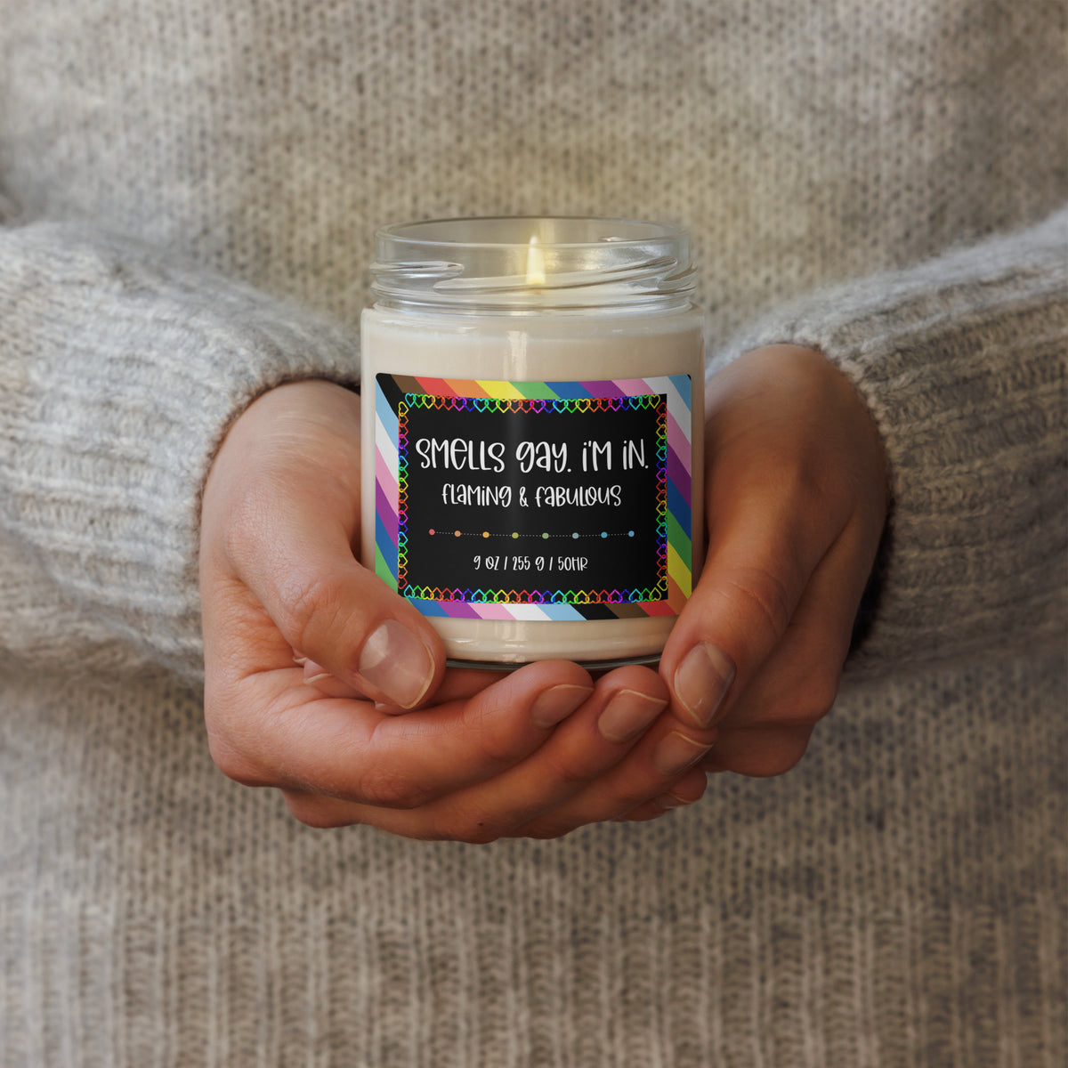 Flaming and Fabulous Pride Soy Candle | LGBTQ Rainbow Gift - Spinsterly Co