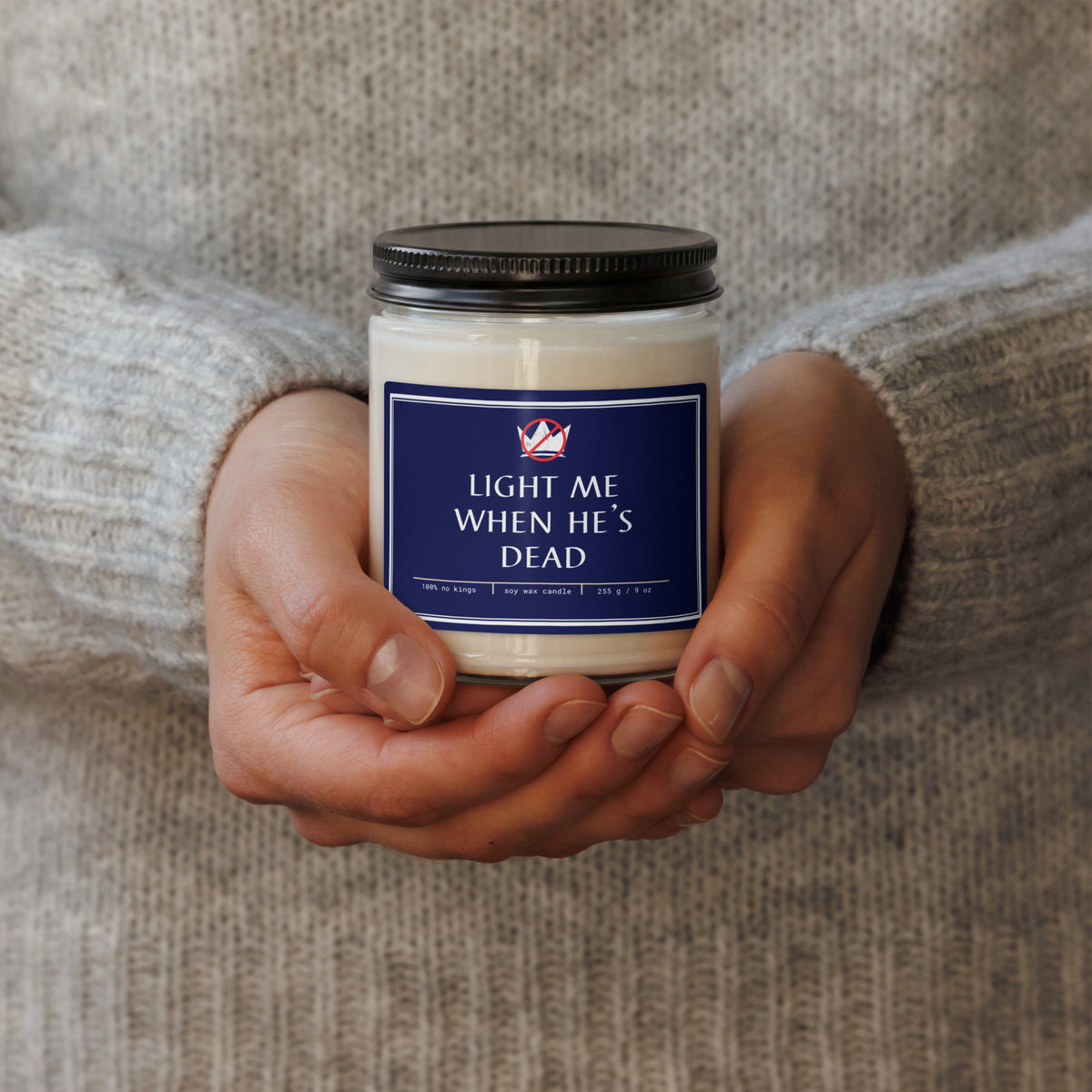 No Kings Scented Soy Candle | Anti-Trump Protest Candle - Spinsterly Co