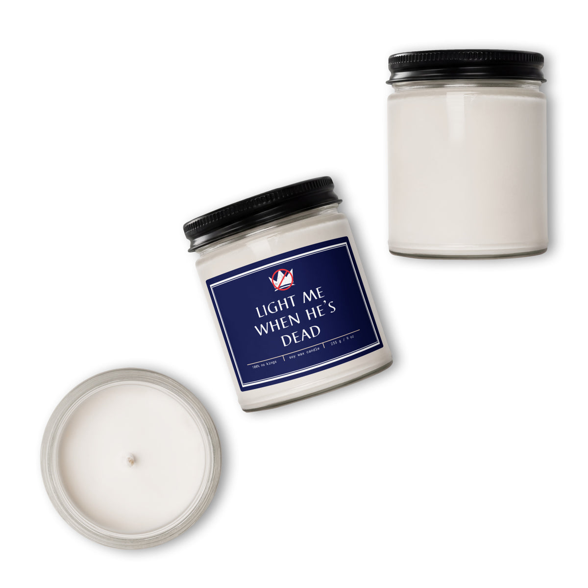 No Kings Scented Soy Candle | Anti-Trump Protest Candle - Spinsterly Co