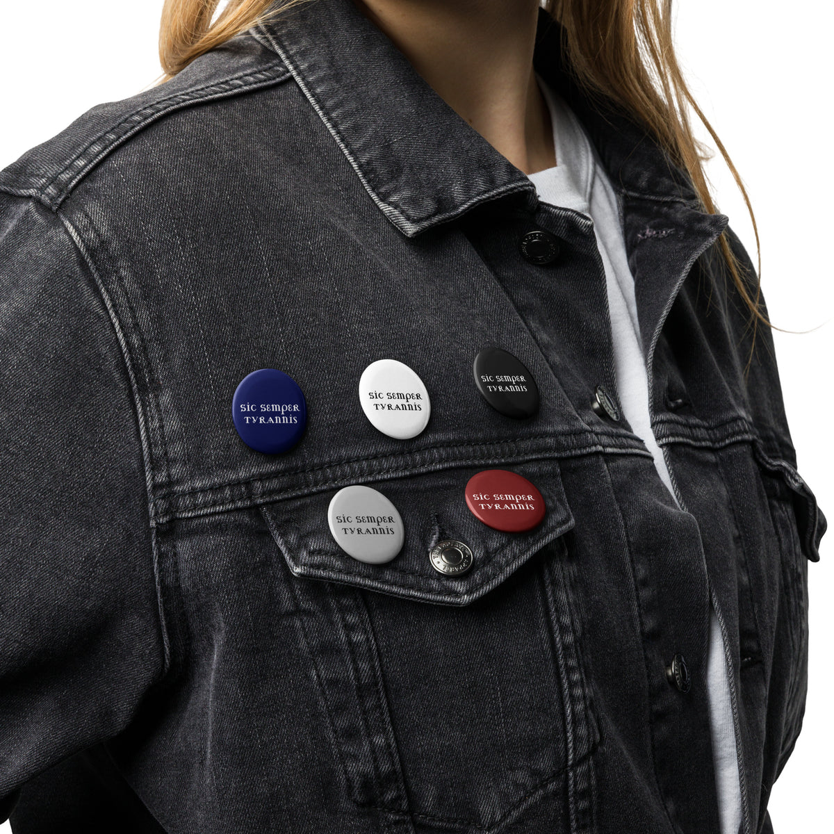 Sic Semper Tyrannis Pin Button Set | Anti-Tyranny Political Pin Set of 5 - Spinsterly Co