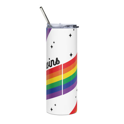 Love is Love Rainbow Pride Stainless Steel Tumbler with Straw | LGBTQIA+ Gift 20 oz - Spinsterly Co