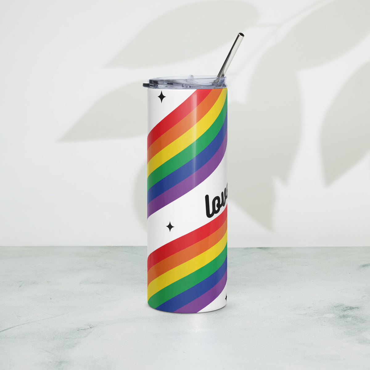 Love is Love Rainbow Pride Stainless Steel Tumbler with Straw | LGBTQIA+ Gift 20 oz - Spinsterly Co