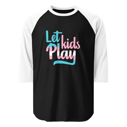 Let Kids Play Raglan Shirt | Trans Pride Youth Sports Advocacy Baseball Tee - Spinsterly Co