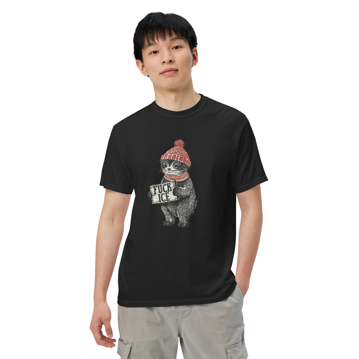 F*ck ICE Vintage Protest Kitten T-Shirt | Anti-ICE Political Tee - Spinsterly Co