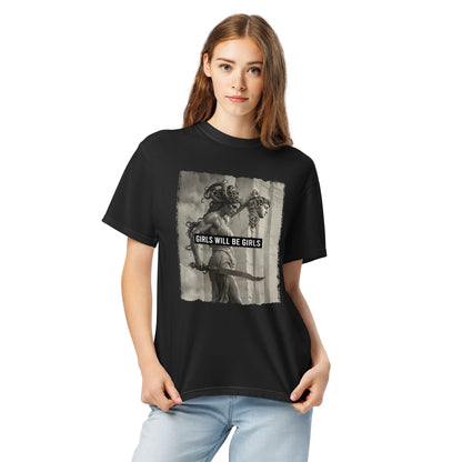 Girls Will Be Girls T-Shirt | Medusa Feminist Mythology Heavyweight Tee - Spinsterly Co