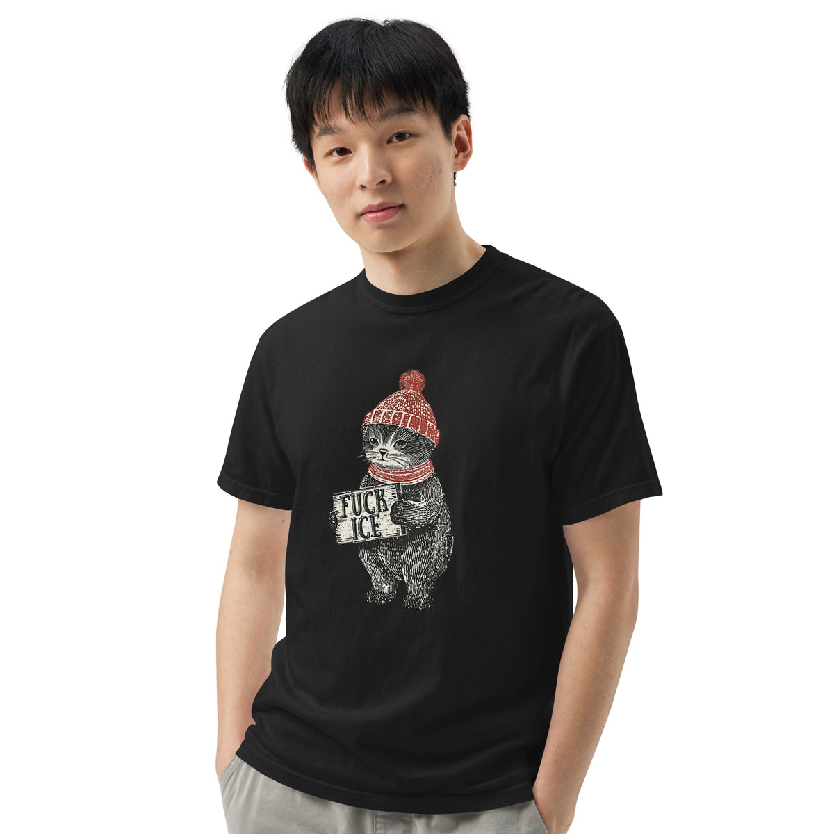 F*ck ICE Vintage Protest Kitten T-Shirt | Anti-ICE Political Tee - Spinsterly Co