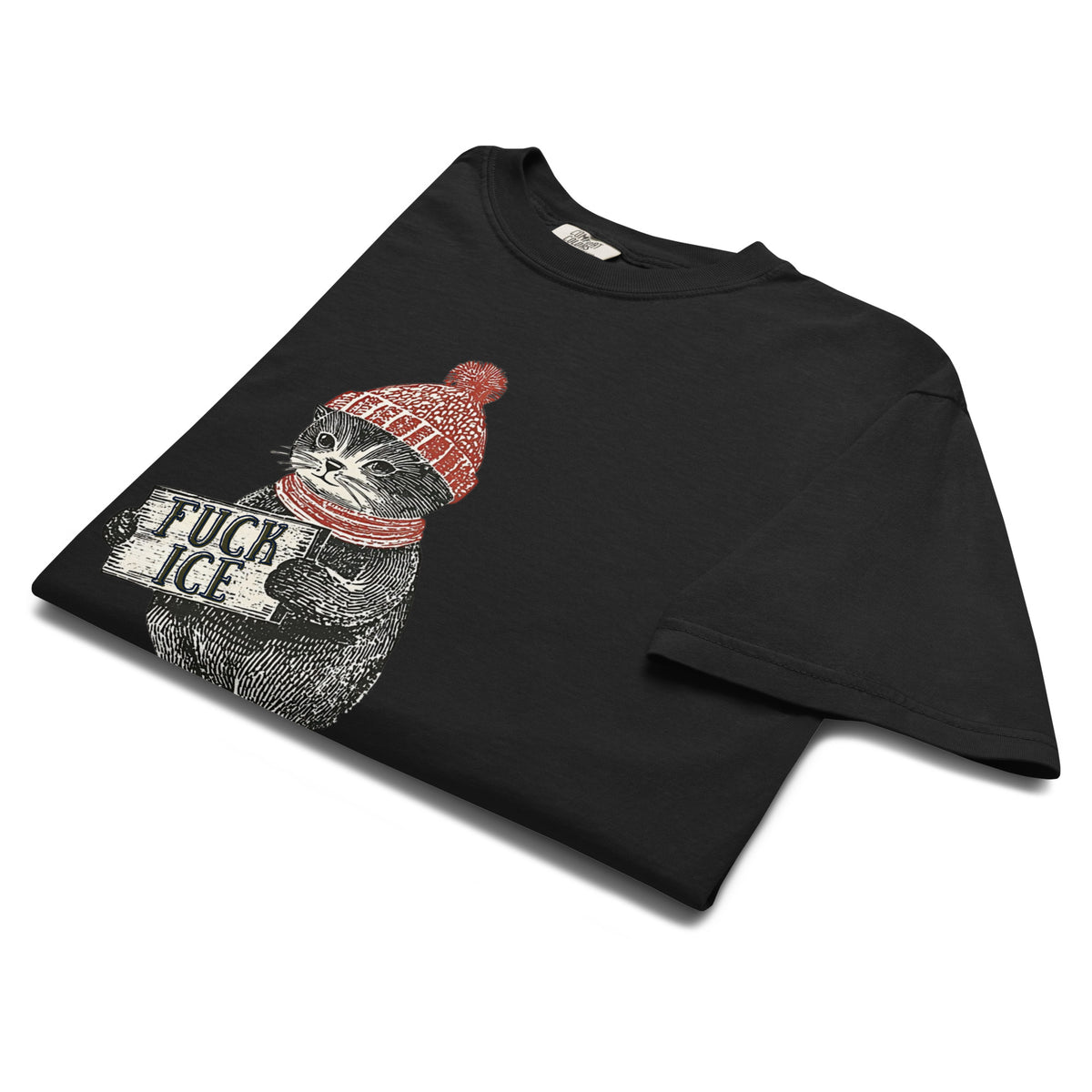 F*ck ICE Vintage Protest Kitten T-Shirt | Anti-ICE Political Tee - Spinsterly Co