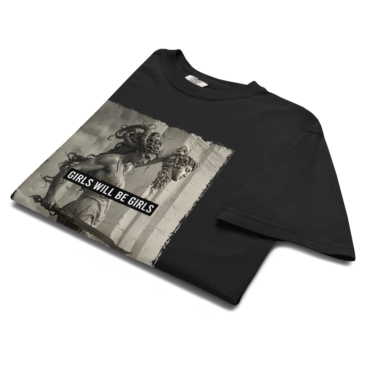 Girls Will Be Girls T-Shirt | Medusa Feminist Mythology Heavyweight Tee - Spinsterly Co