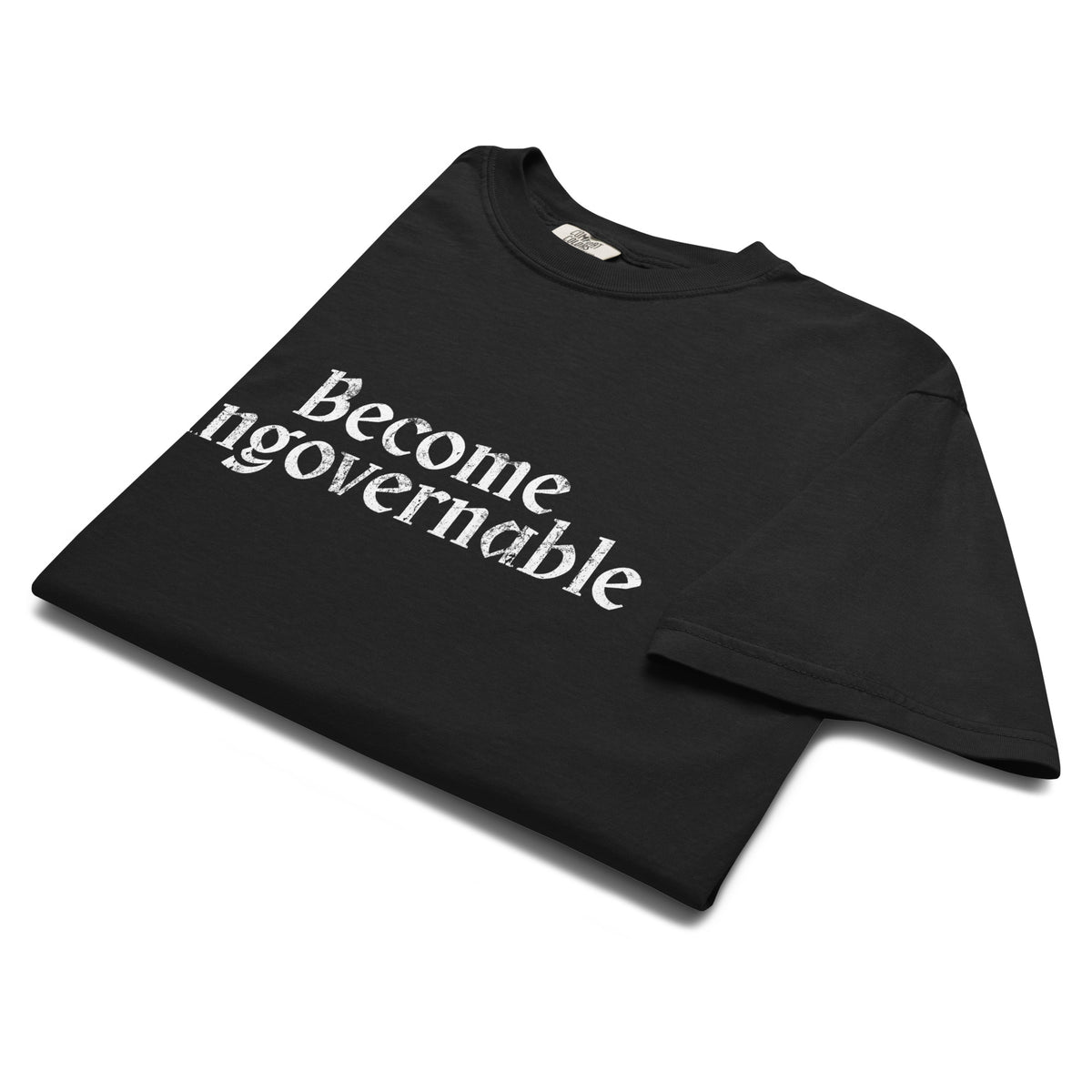 Become Ungovernable Heavyweight T-Shirt | Distressed Gothic Feminist Tee - Spinsterly Co