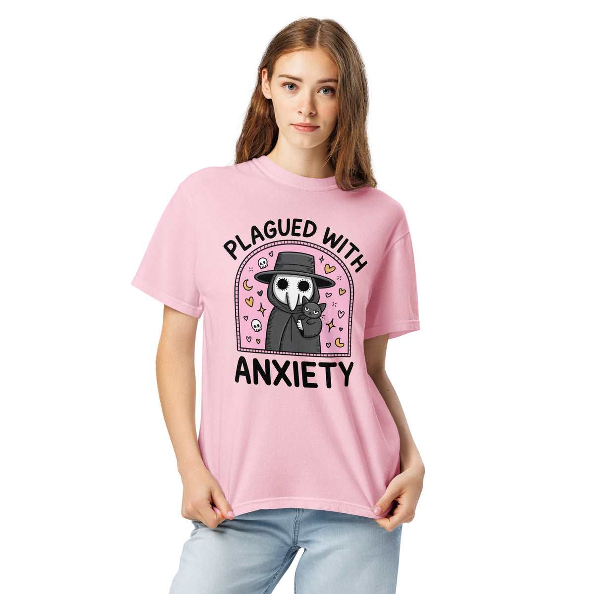 Plagued With Anxiety T-Shirt | Funny Mental Health Graphic Tee - Spinsterly Co