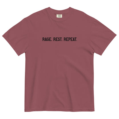 Rage. Rest. Repeat. — Feminist Slogan Garment-Dyed Heavyweight T-Shirt - Spinsterly Co