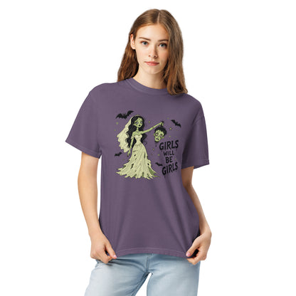 Girls Will Be Girls Gothic Unisex T-Shirt | Dark Humor Feminist Graphic Tee - Spinsterly Co