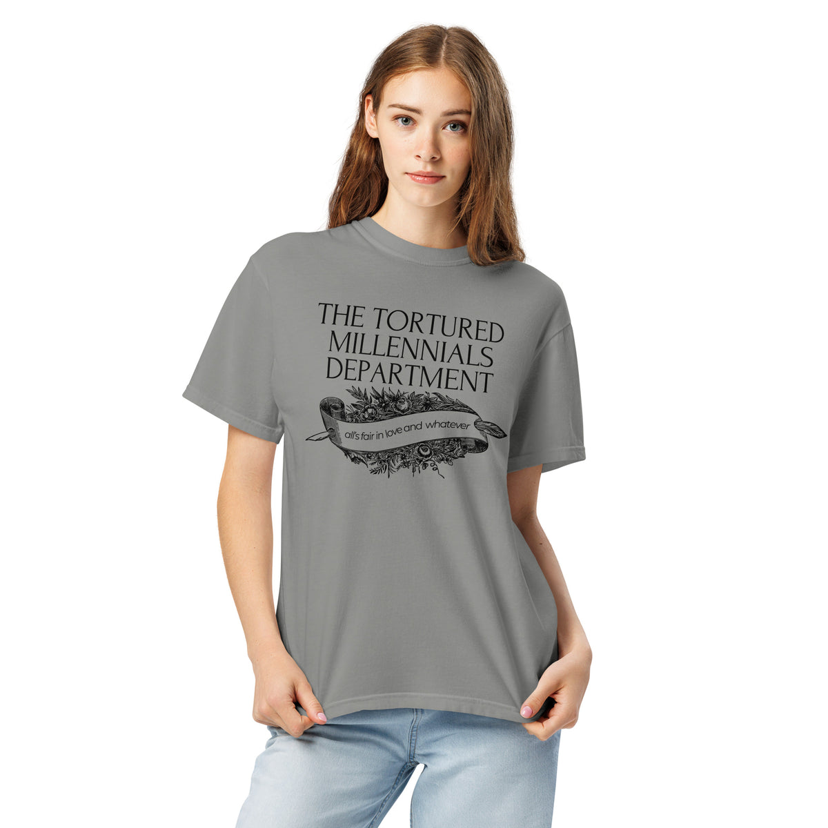 The Tortured Millennials Department T-Shirt | Millennial Humor Graphic Tee - Spinsterly Co