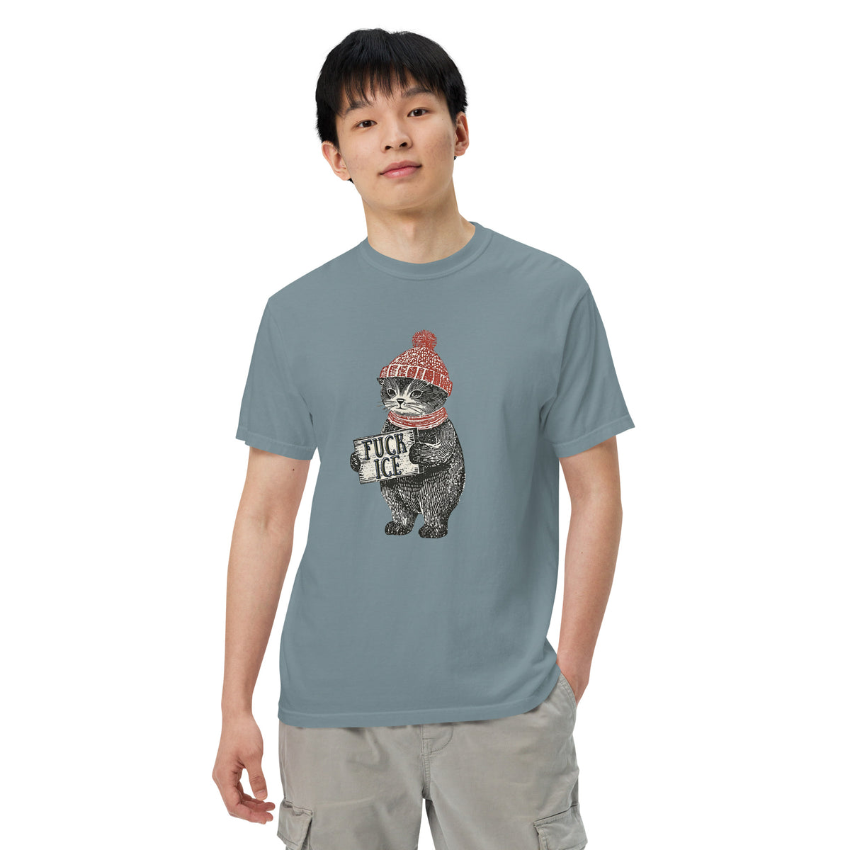 F*ck ICE Vintage Protest Kitten T-Shirt | Anti-ICE Political Tee - Spinsterly Co